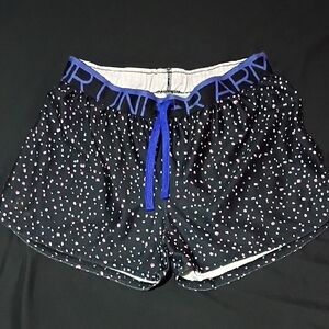 Under Armour Black Polka Dot Athletic Shorts with Blue Waistband